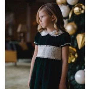 Sal & Pimenta Royal Green Velvet Holiday Dress (2T)